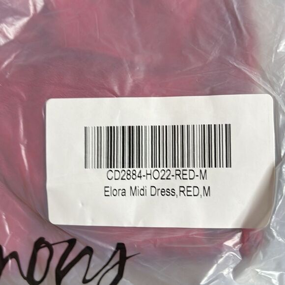 🍋 For Love and Lemons 🍋 Elora Midi Dress Red XL NWT $270 - Picture 6 of 8